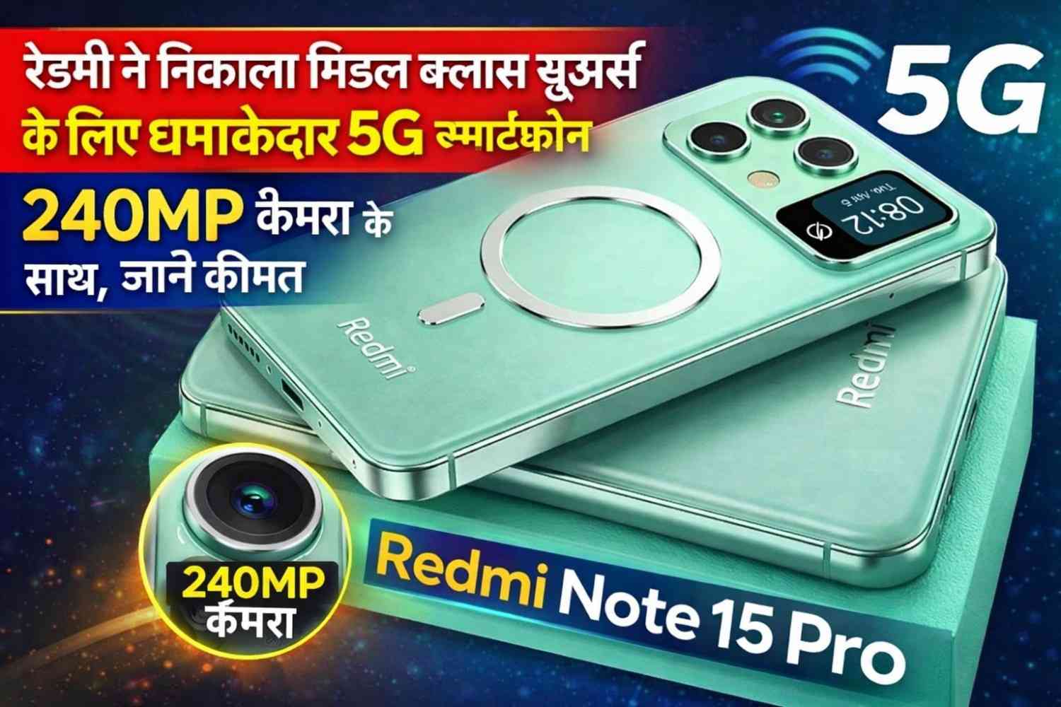 Redmi Note 15 Pro: रेडमी ने निकाला मिडल क्लास यूज़र्स के लिए धमाकेदार 5G स्मार्टफ़ोन 240MP कैमरा के साथ, जानें क़ीमत